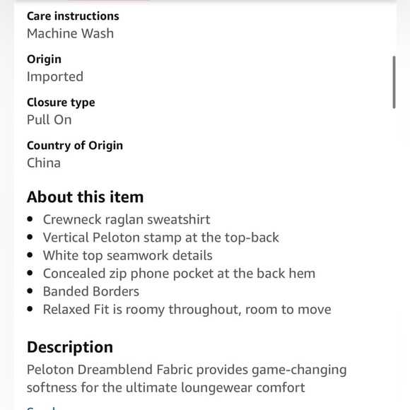 Peloton Men’s Dreamblend Crewneck Pullover Heather Gray , size Small - Picture 8 of 10